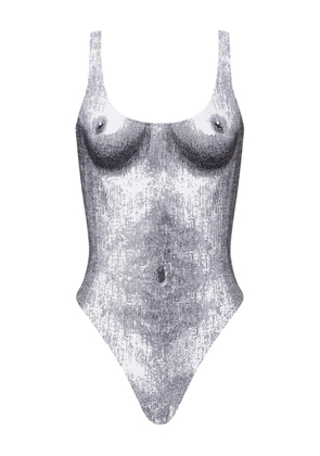 Moschino printed swimsuit - White