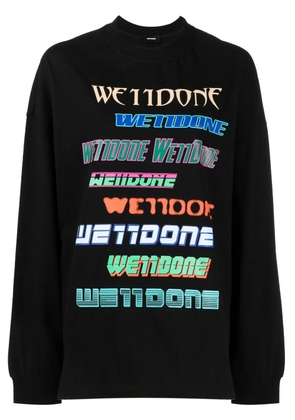We11done multi-logo cotton sweatshirt - Black
