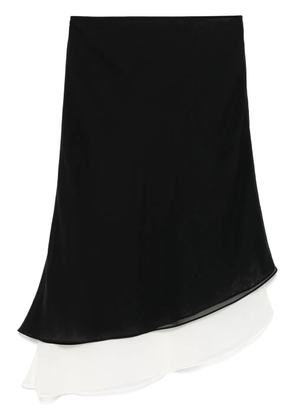 ROTATE BIRGER CHRISTENSEN two-layer chiffon midi skirt - Black