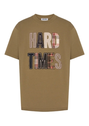 Moschino slogan print-print cotton T-shirt - Green