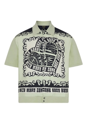 Camilla knit sleeve print shirt - Green