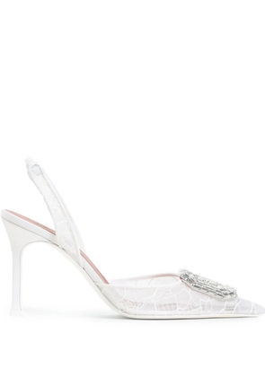 Amina Muaddi Carmelia pumps - White