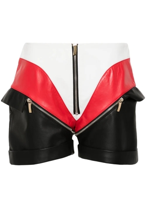 MITILIANE COUTURE panelled leather mini shorts - Black