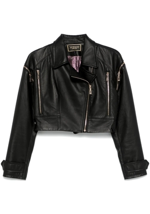 MITILIANE COUTURE detachable-sleeves leather jacket - Black