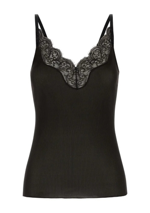 Saint Laurent lace silk tank top - Black
