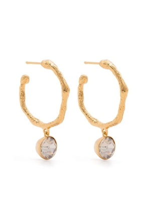 Forte Forte crystal-pendant hoop earrings - Gold