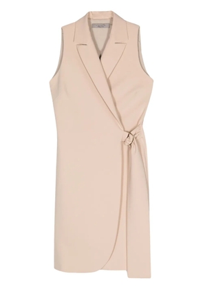 D.Exterior crepe wrap midi dress - Neutrals