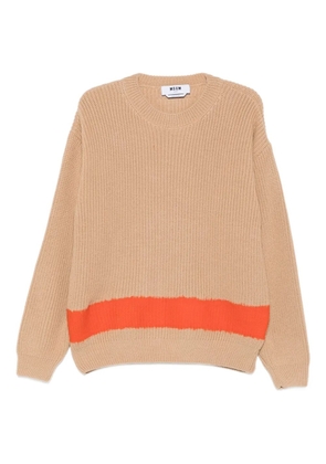 MSGM stripe-detail jumper - Neutrals