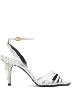 Valentino Garavani Ladycrush crystal-appliqué sandals - Silver