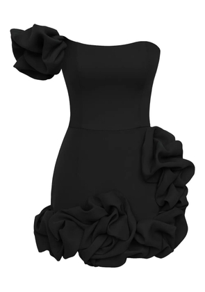 POST MERIDIEM flounced one-shoulder bustier mini dress - Black