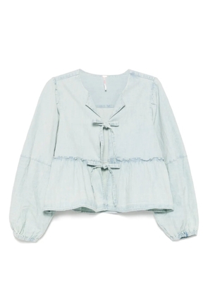 Free People denim brunch babe blouse - Blue