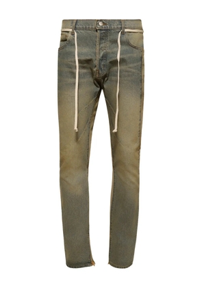 RRR123 distressed drawstring jeans - Blue