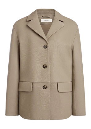 12 STOREEZ button leather jacket - Neutrals