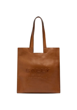 Bally embossed-logo leather tote bag - Brown