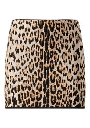 Roberto Cavalli jaguar-print skirt - Brown
