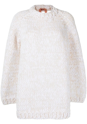 Nº21 open-back crew-neck jumper - White
