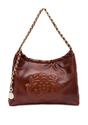 Isla Dayse embossed chain shoulder bag - Brown