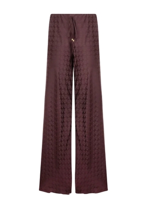 Roberto Cavalli monogram-pattern drawstring trousers - Brown