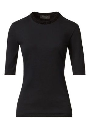 Fabiana Filippi embellished-neckline short-sleeve top - Blue