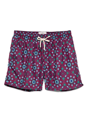 PENINSULA SWIMWEAR patterned drawstring swim shorts - Purple