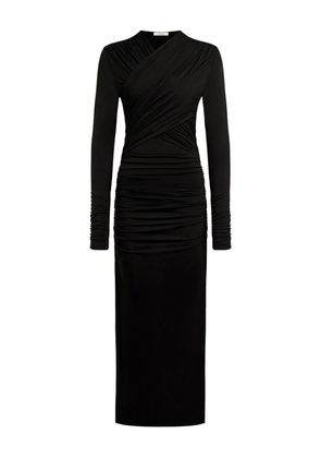12 STOREEZ draped cowl-neck midi dress - Black