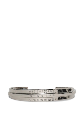 MM6 Maison Margiela enamel logo cuff bracelet - Silver