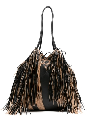 Ulla Johnson Charlotte fringe leather shoulder bag - Black