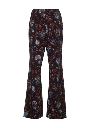 Cara Cara Pisa floral-print flared trousers - Black
