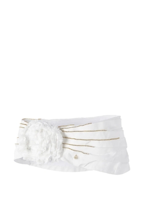 Maison Michel Hiromi rose-embellished crystal-detail headband - White