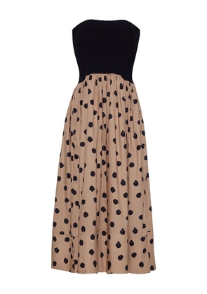 Cara Cara Cynthia strapless spot-print dress - Neutrals