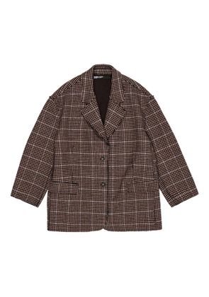 Bimba y Lola checked frayed-edge blazer - Brown