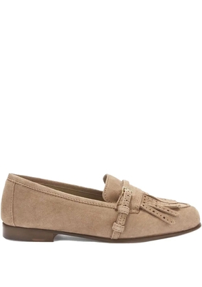 Ermanno Scervino tassel suede buckle loafers - Neutrals