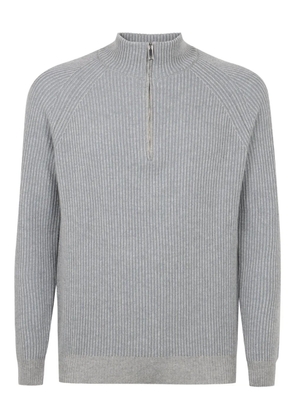 slowear ribbed half-zip sweater - Grey