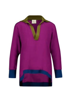 PAULA V-neck long-sleeve blouse - Purple