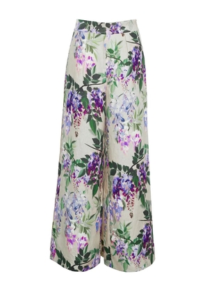 Cara Cara Josephine floral-print linen trousers - Neutrals