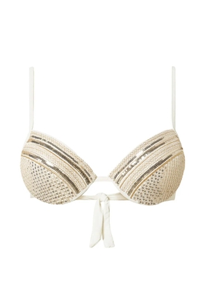 TWINSET embroidered bikini top - White