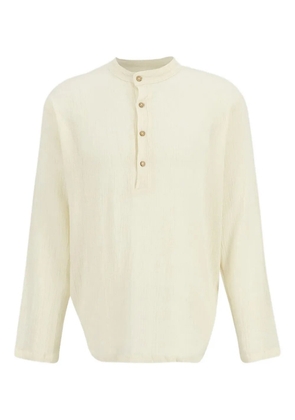 SPIRITUM TULUM long-sleeve cotton-gauze T-shirt - Neutrals