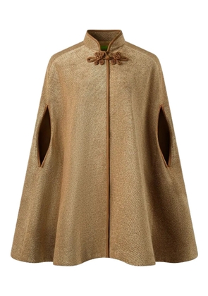 Shanghai Tang floral-button cape - Brown