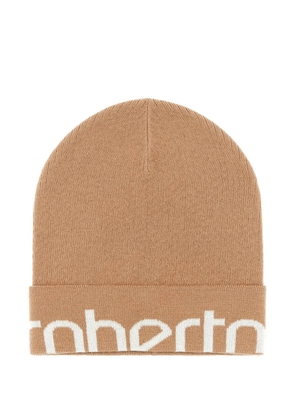 Roberto Cavalli wool-blend logo beanie - Brown