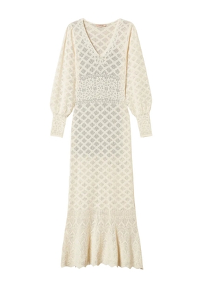 TWINSET floral knitted maxi dress - White