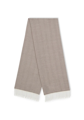Brooks Brothers fringed scarf - Neutrals