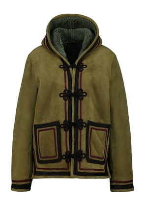 Baziszt hooded leather jacket - Green