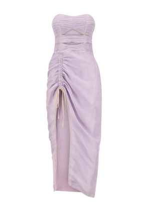SANA OSMANI Fern cut-out ruched midi dress - Purple