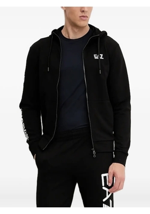 Ea7 Emporio Armani logo-detail zip-up hoodie - Black
