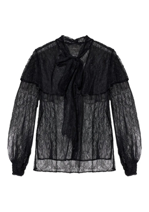 AllSaints Athena lace tie shirt - Black
