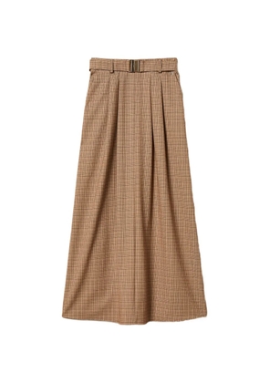 TWINSET plaid-pattern belted skirt - Brown