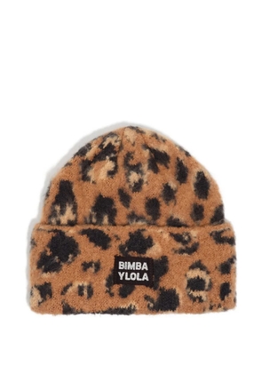 Bimba y Lola leopard logo hat - Brown