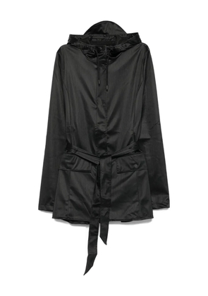 Rains hooded belted raincoat - Black