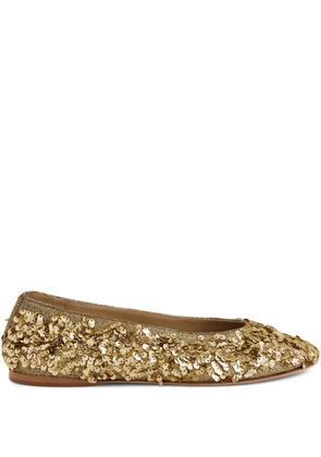 Rabanne sequin-embellished ballet flats - Gold