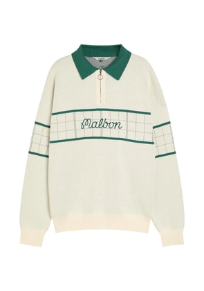 Malbon Golf logo-embroidered knit polo shirt - Neutrals